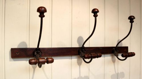 French Oak Coat and Hat Hooks
