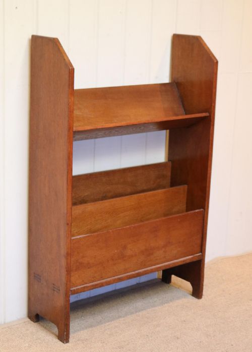 Oak Book Trough with a Magazine Rack