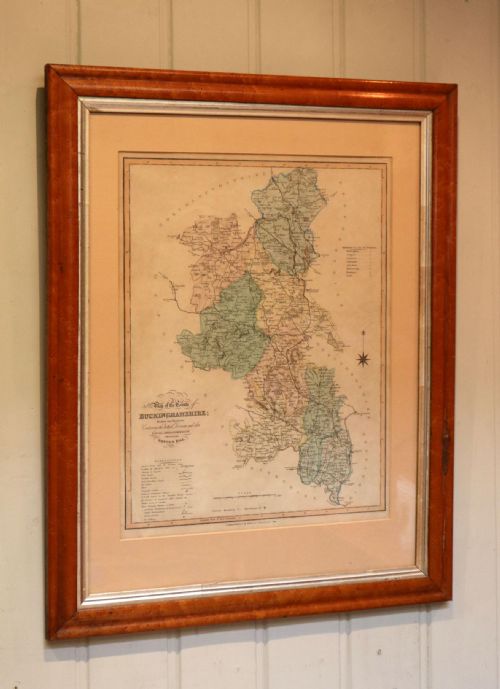Buckinghamshire Map in a Maple Frame