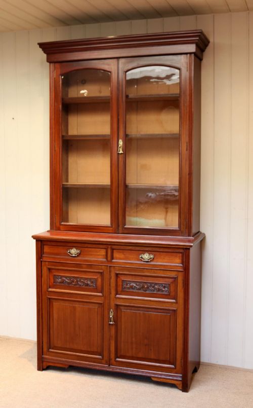 fig 1. Walnut Cabinet Bookcase By James Shoolbred & Co.