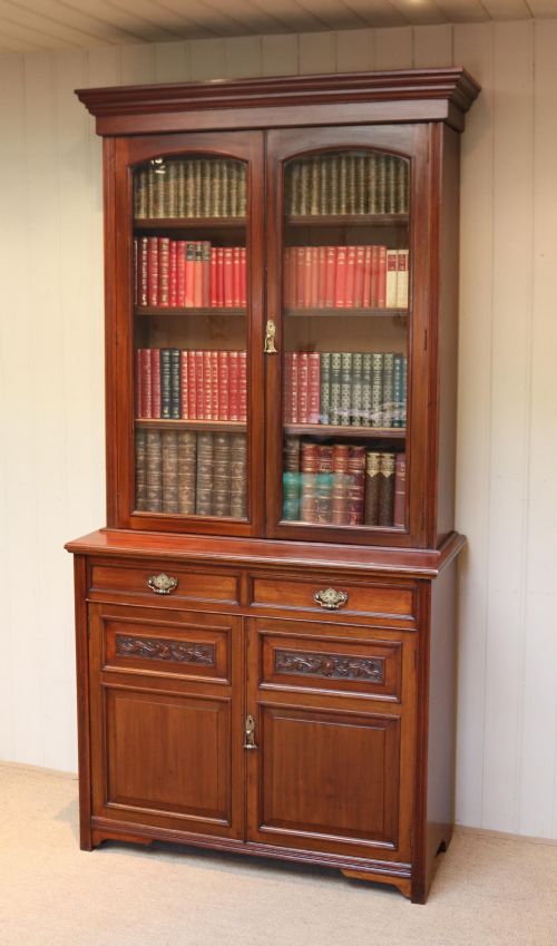 fig 2. Walnut Cabinet Bookcase By James Shoolbred & Co.