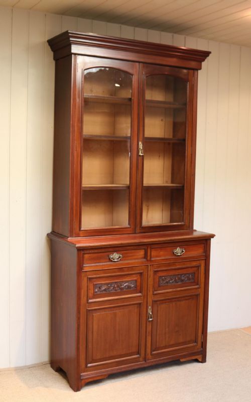 fig 3. Walnut Cabinet Bookcase By James Shoolbred & Co.