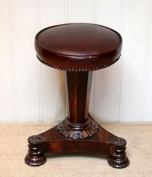 William IV Rosewood Piano Stool