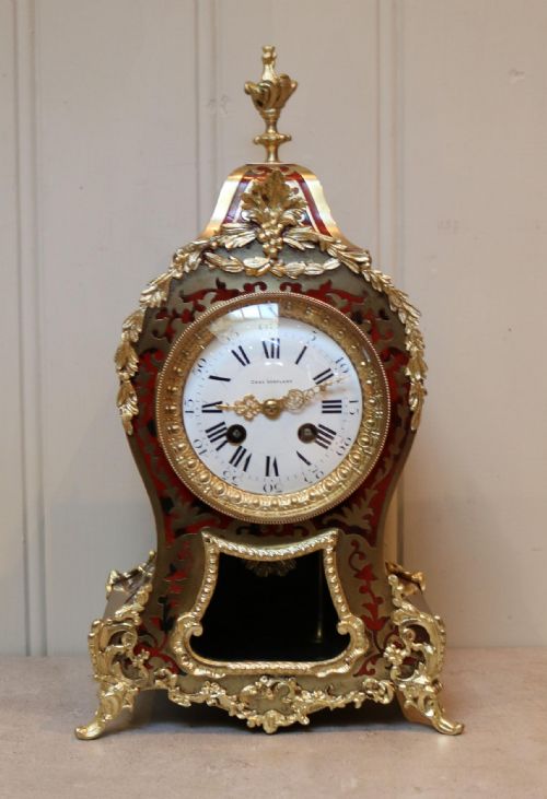 fig 1. French Tortoiseshell and Brass inlay Mantel Clock