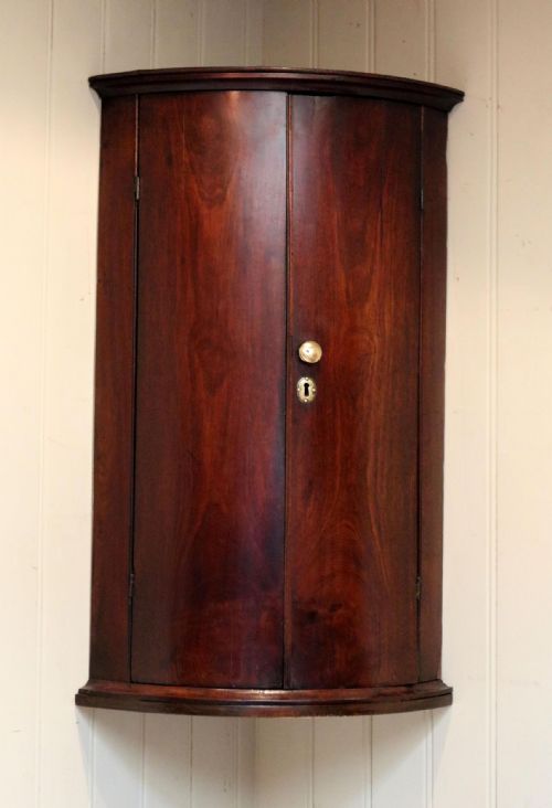 Georgian Mahogany Corner Wall Cabinet