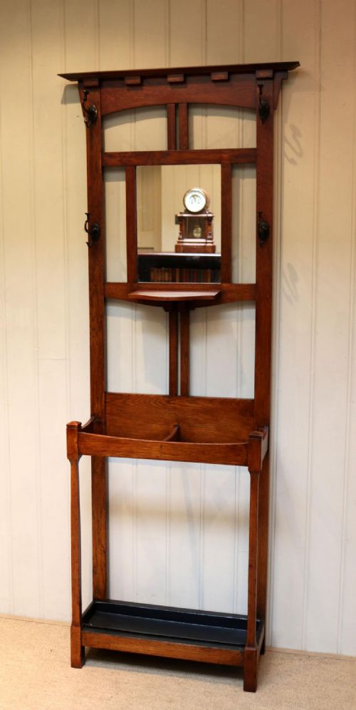 Arts and Crafts Oak Hall Stand