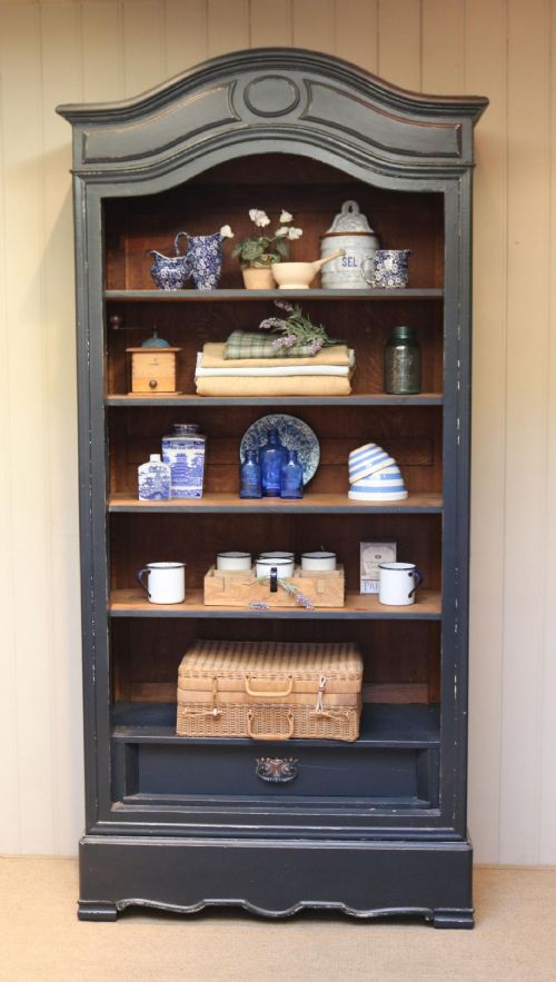French Painted Open Armoire Cabinet