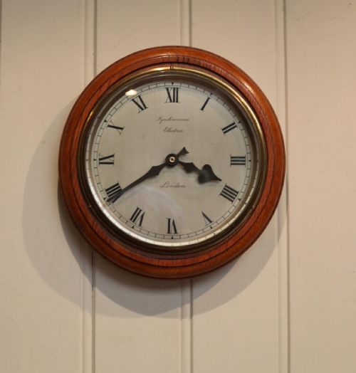 Golden Oak Sychronome Wall Clock