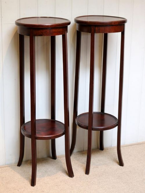 Pair of Edwardian Mahogany Jardiniere Stands