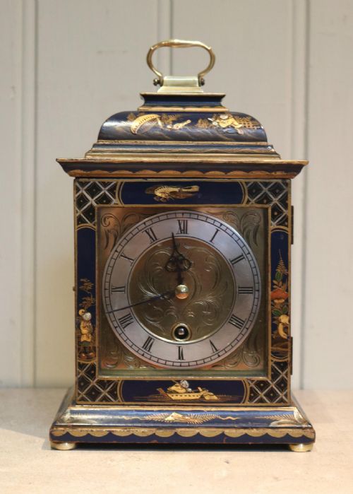 Small Blue Chinoiserie Bracket Clock