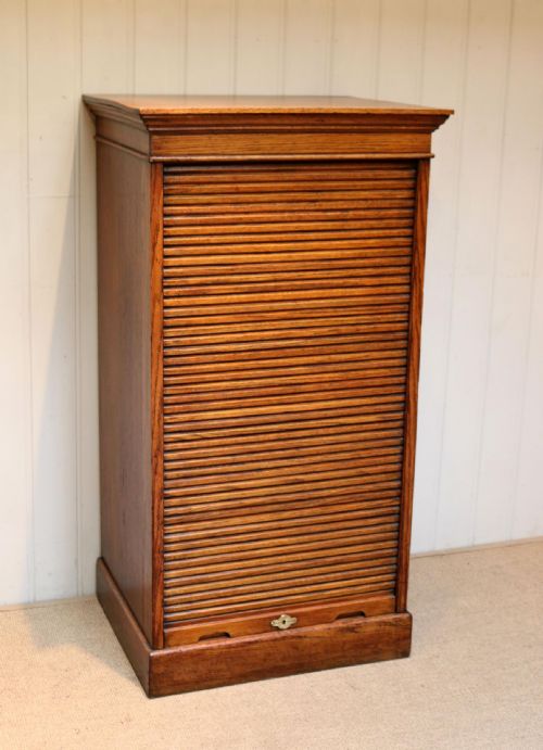 Solid Oak Lebus Tambour Front Filing Cabinet