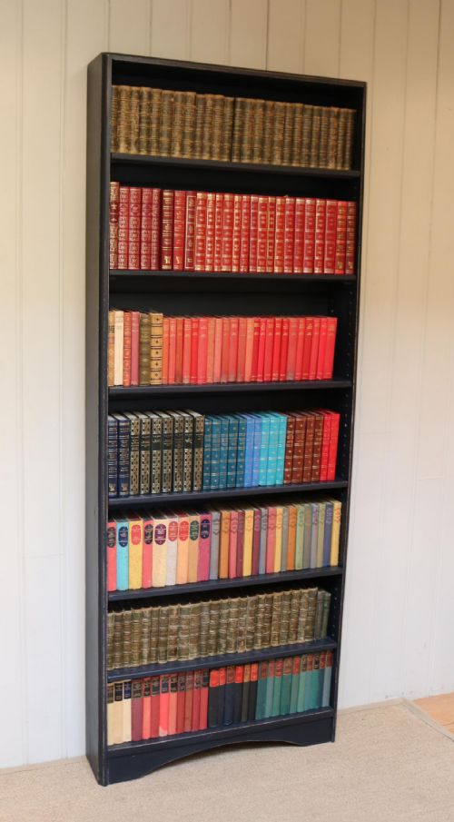 Tall Painted Oak Open Bookcase