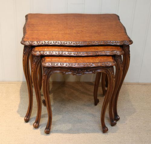 Good Quality Walnut Nest of Three Tables