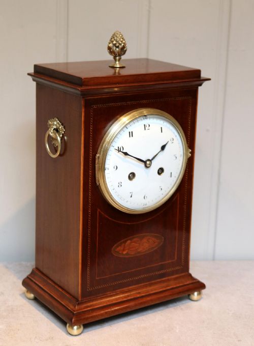 Mahogany Inlaid Mantel Clock
