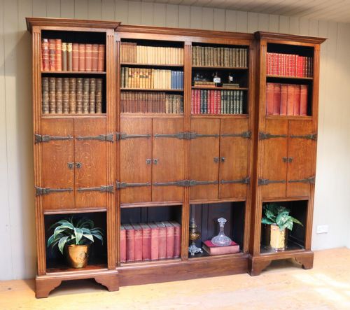Substantial Oak Arts and Crafts Library Bookcase
