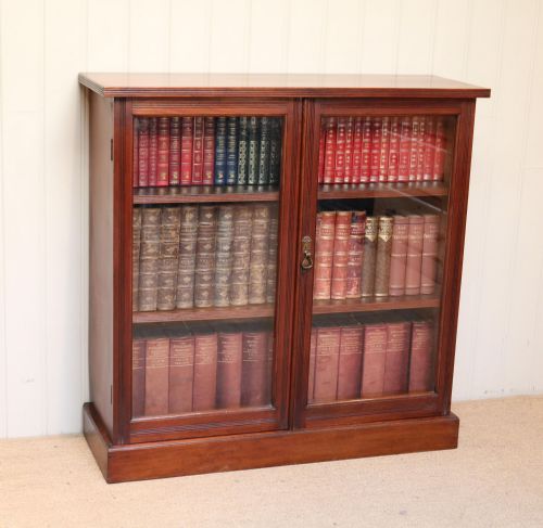 Late Victorian Walnut Glazed Bookcase