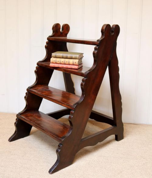 Late 19th Century Walnut Library Steps