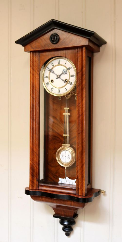 fig 1. Walnut Vienna Spring Driven Regulator Wall Clock