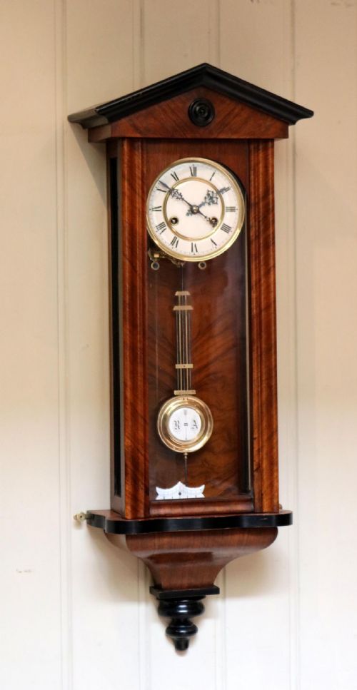 fig 2. Walnut Vienna Spring Driven Regulator Wall Clock