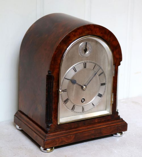 fig 1. Burr Walnut Arch Top Bracket Clock