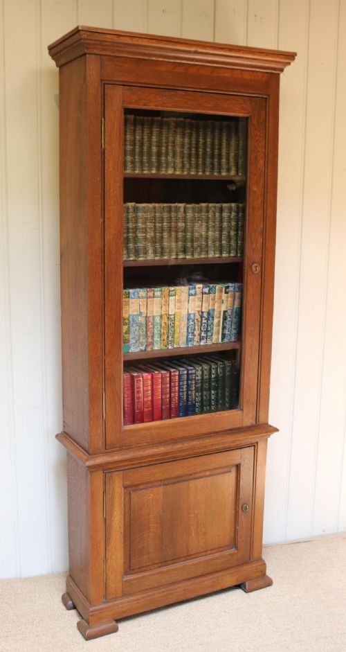 Rustic French Oak Glazed Cabinet Bookcase