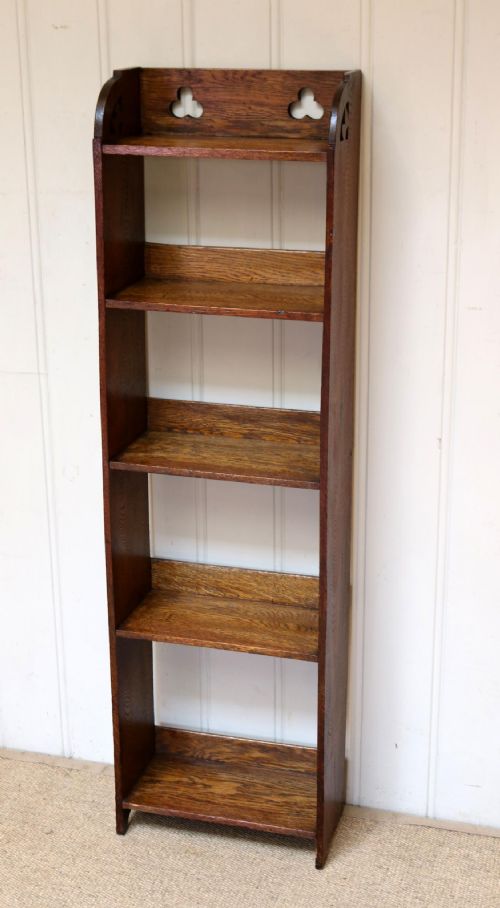 fig 1. Small Proportioned Arts And Crafts Oak Open Bookcase