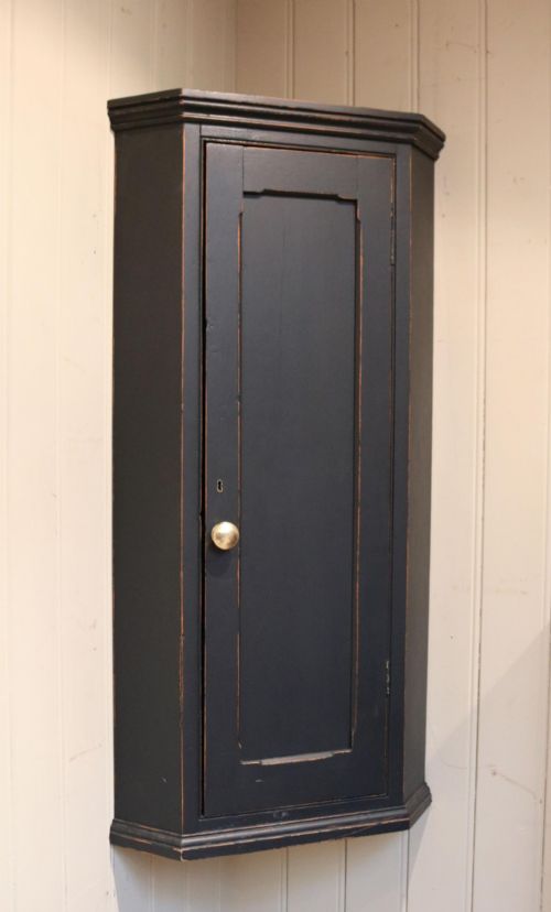 Painted Pine Corner Wall Cabinet