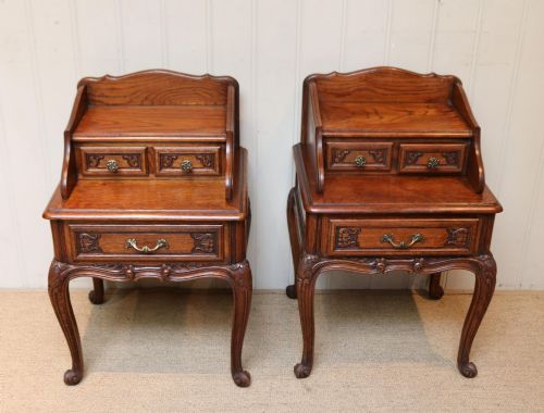 Pair of French Solid Oak Bedside Cabinets