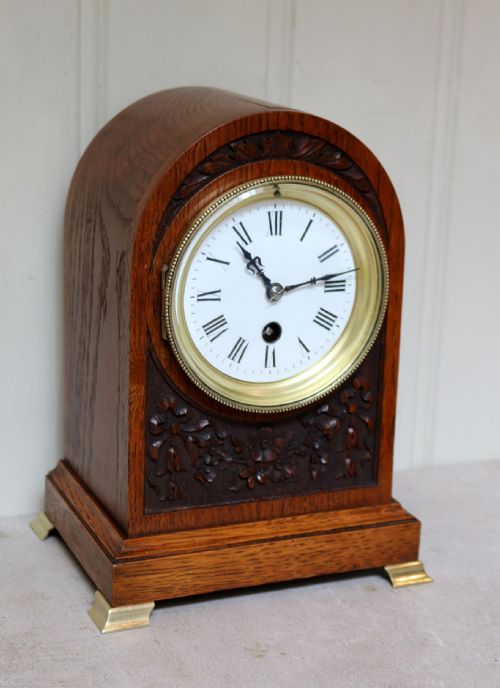 fig 2. Edwardian Oak Arch Top Mantel Clock