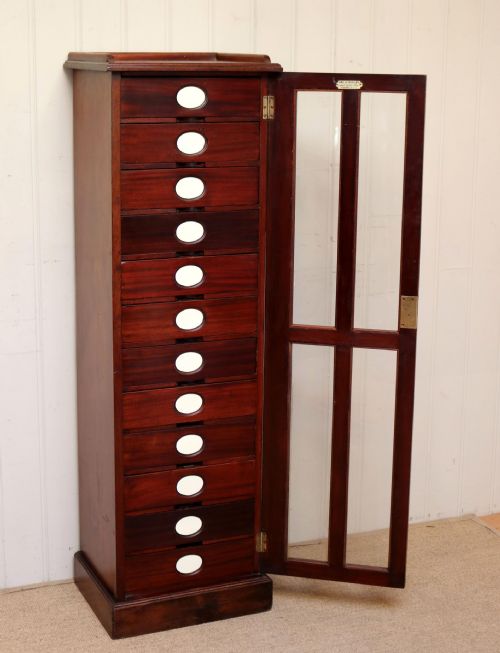 Unusual Mahogany Filing Cabinet