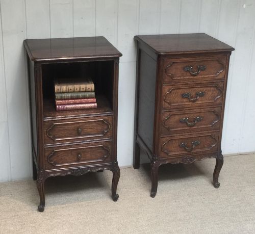 Pair of French Oak Bedside Cabinets