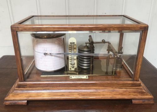 Edwardian Oak Cased Barograph