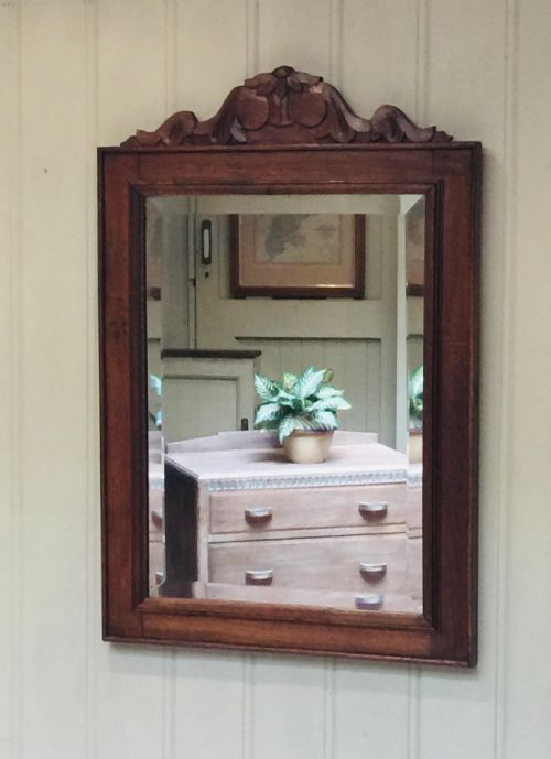 French Carved Oak Wall Mirror