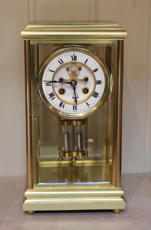Bell Striking Brass Four Glass Clock