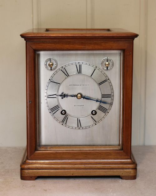 Mahogany Four Glass Ting Tang Mantel Clock