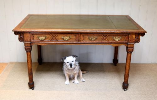 fig 1. Gothic Revival Oak Writing Desk