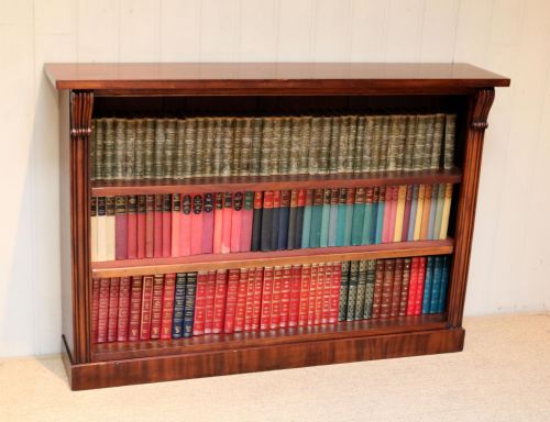 Long Open Mahogany Bookcase