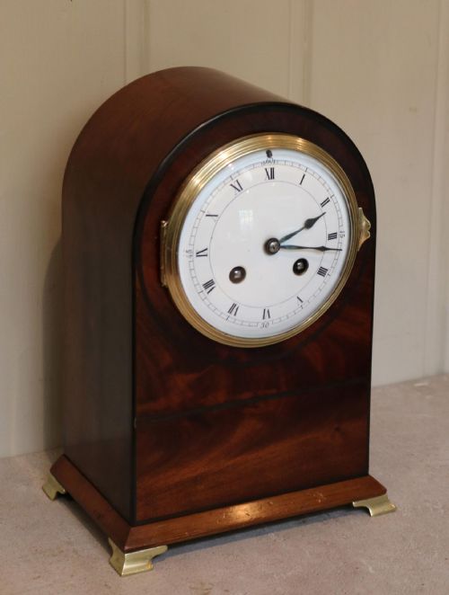 fig 1. Edwardian Mahogany Arch Top Mantel Clock.