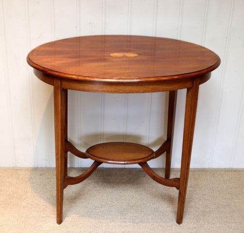 Oval Inlaid Occasional Mahogany Table