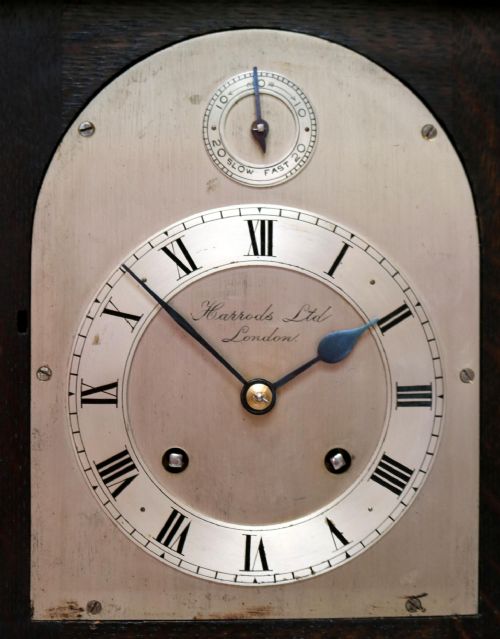 fig 2. Oak Bracket Clock Supplied By Harrods