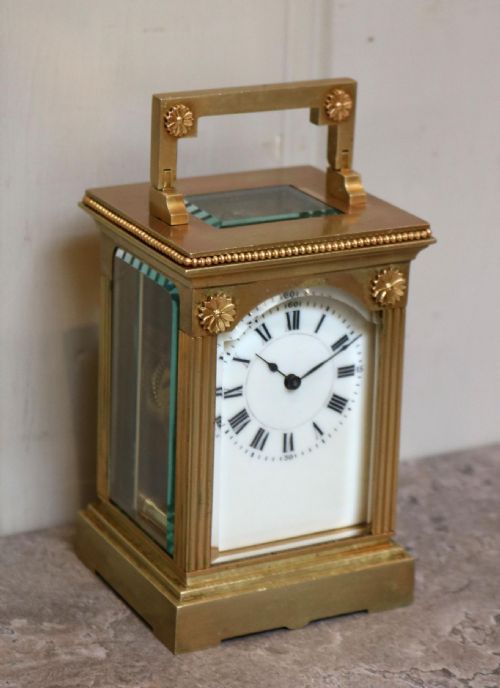 French Gilt Brass Carriage Clock