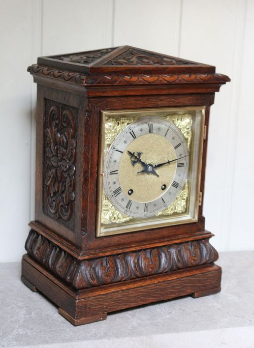 fig 2. Solid Carved Oak Bracket Clock