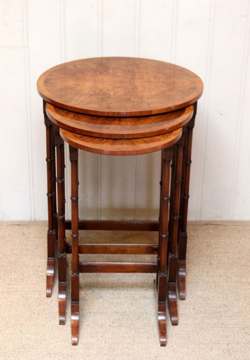 fig 1. Walnut Nest  Of Three Tables
