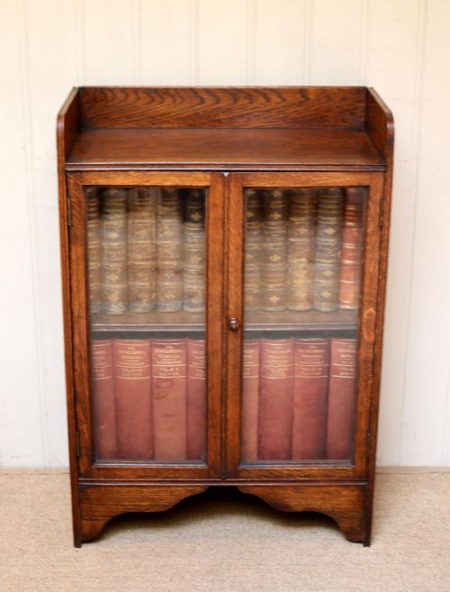 Small Proportioned Oak Glazed Bookcase