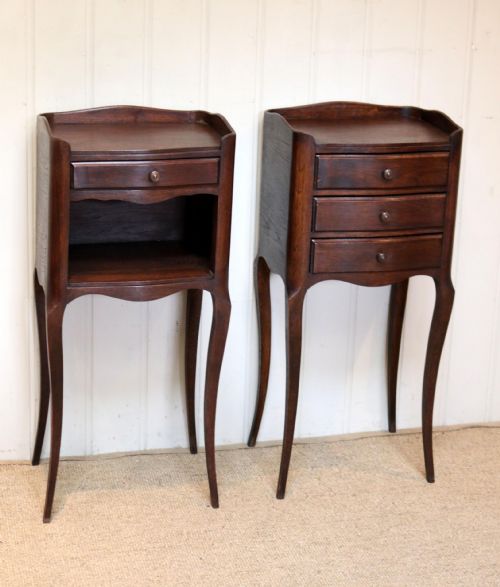 Pair of French Oak Bedside Cabinets