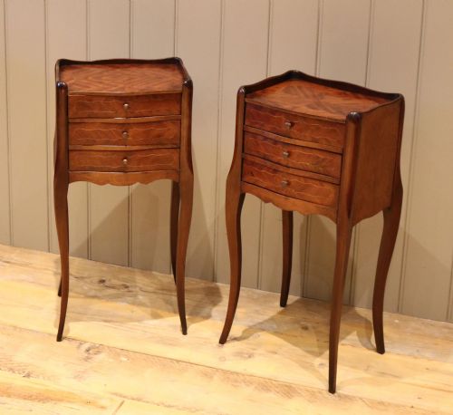 Pair of Mahogany Inlaid Bedside Cabinets
