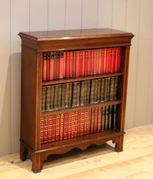 Edwardian Inlaid Mahogany Open Bookcase
