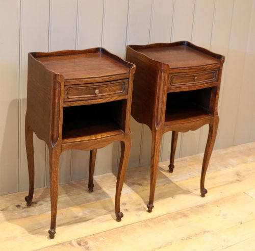Pair of French Oak Bedside Cabinets