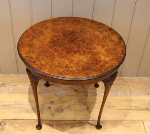 Low Circular Walnut Table