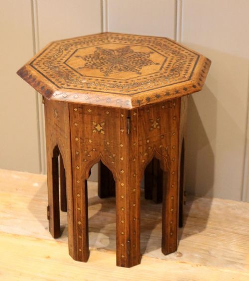 Small Anglo Indian Hexagonal Teakwood Table